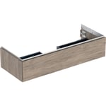 Mueble bajo Geberit ONE para lavabo, con un cajón: Ancho de lavabo=120cm, Nogal hickory / Melamina estructura madera